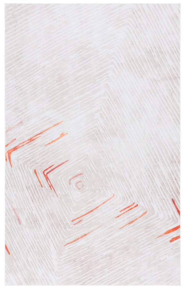 Safavieh Malibu Contemporary Area Rug - Elegant Beige And Rust Design For Modern Home Décor And Comfort Beige ,Rust Polyester Mbu873b-8