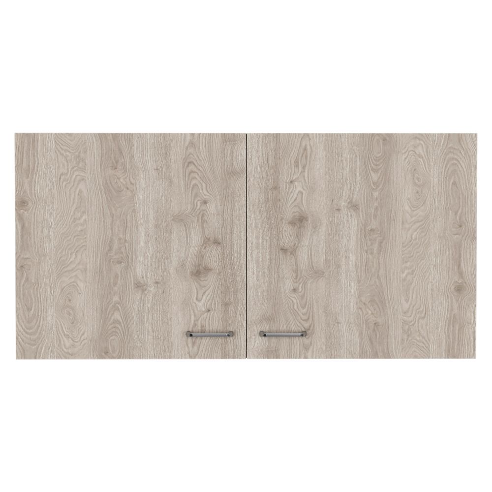 English Elm Napoles Modern Wall Cabinet with Two Shelves & Double Doors, Easy Assembly, White/Light Gray Finish B20092041