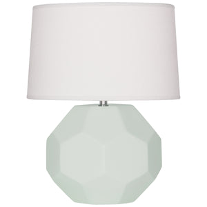 Robert Abbey Matte Celadon Franklin Table Lamp Matte Celadon Glazed Ceramic Oyster Linen Shade