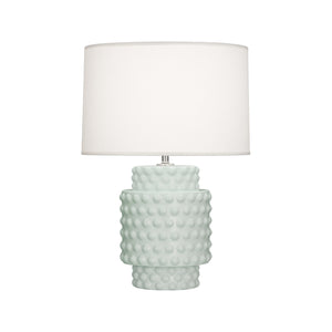 Robert Abbey Matte Celadon Dolly Accent Lamp Matte Celadon Glazed Textured Ceramic Fondine Fabric Shade