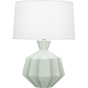 Robert Abbey Matte Celadon Orion Table Lamp Matte Celadon Glazed Ceramic Oyster Linen Shade With Self Fabric Top Diffuser