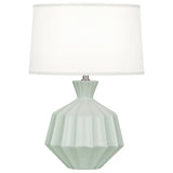 Robert Abbey Matte Celadon Orion Table Lamp Matte Celadon Glazed Ceramic Oyster Linen Shade With Self Fabric Top Diffuser