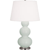 Robert Abbey Matte Celadon Triple Gourd Table Lamp Matte Celadon Glazed Ceramic with Antique Silver Finished Accents Unlisted