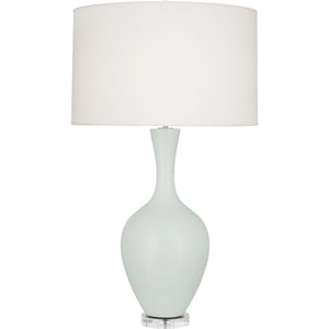 Robert Abbey Matte Celadon Audrey Table Lamp Matte Celadon Glazed Ceramic Fondine Fabric Shade