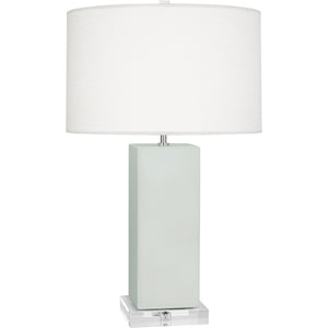 Robert Abbey Matte Celadon Harvey Table Lamp Matte Celadon Glazed Ceramic Oyster Linen Shade