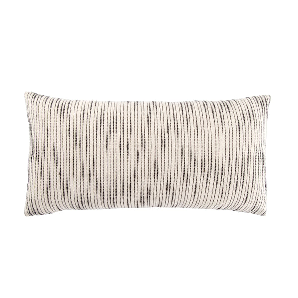 Jaipur Living Jaipur Living Linnean Cotton Lumbar Pillow Cover Striped Neutral Ivory Charcoal Boho 12" x 24" PLC102245