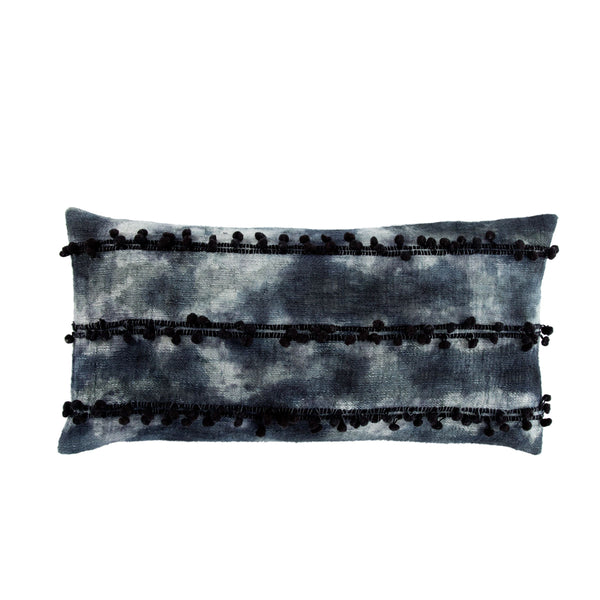 Jaipur Living Jaipur Living Mercado Cotton Gauze Lumbar Cover with Ombre Dye and Pom-pom Texture 14 W x 40 L PLC102251