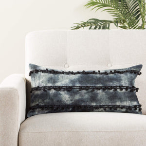 Jaipur Living Jaipur Living Mercado Cotton Gauze Lumbar Cover with Ombre Dye and Pom-pom Texture 14 W x 40 L PLC102251