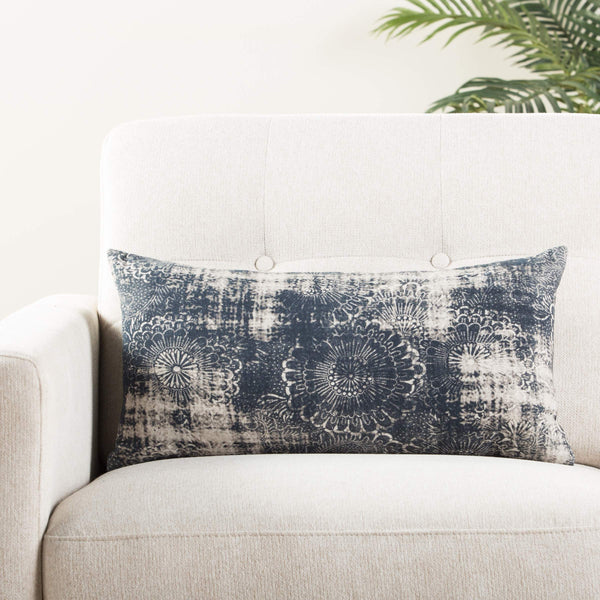 Jaipur Living Jaipur Living Holi Cotton Lumbar Cover Suzani Medallion Boho Indigo Pillow PLC102248