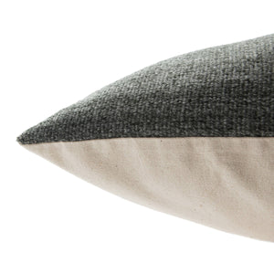 Jaipur Living Jaipur Living Heathered Viscose Wool Floor Pillow Cover for Bohemian Reading Nooks Dark Gray PLC102249