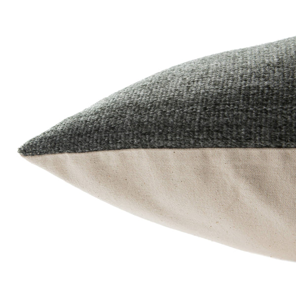 Jaipur Living Jaipur Living Heathered Viscose Wool Floor Pillow Cover for Bohemian Reading Nooks Dark Gray PLC102249