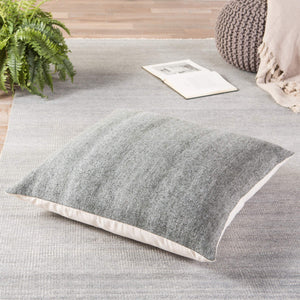 Jaipur Living Jaipur Living Heathered Viscose Wool Floor Pillow Cover for Bohemian Reading Nooks Dark Gray PLC102249