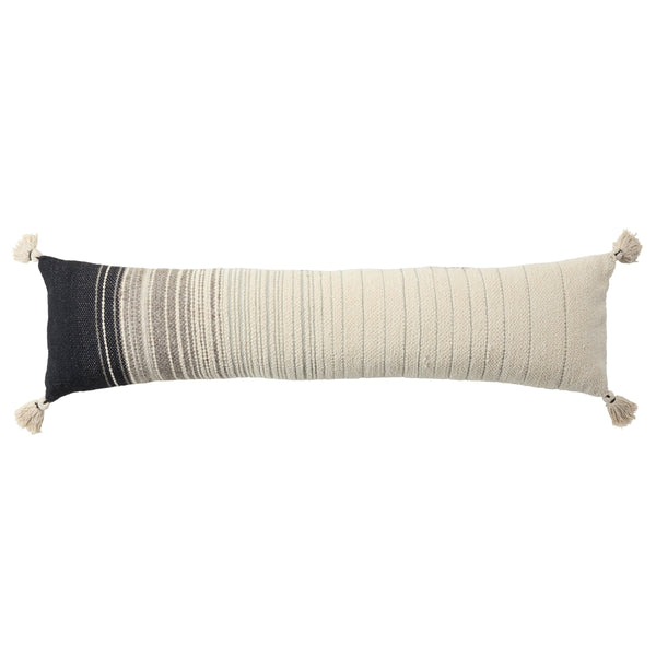 Jaipur Living Jaipur Living Sabir Woven Stripe Cotton Wool Lumbar Pillow with Bohemian Tassels Poly Fill PLW103972