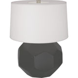 Robert Abbey Matte Ash Franklin Table Lamp Matte Ash Glazed Ceramic Oyster Linen Shade