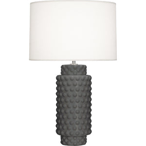 Robert Abbey Matte Ash Dolly Table Lamp Matte Ash Glazed Textured Ceramic Fondine Fabric Shade