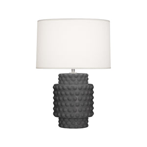 Robert Abbey Matte Ash Dolly Accent Lamp Matte Ash Glazed Textured Ceramic Fondine Fabric Shade