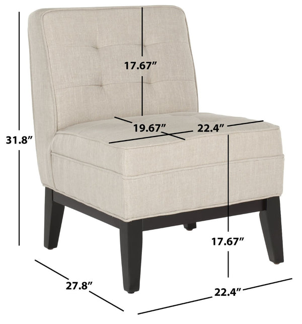 Safavieh Angel Armless Tufted Club Chair - Cozy Linen Blend Upholstery, Compact Design For Small Spaces MCR1000A