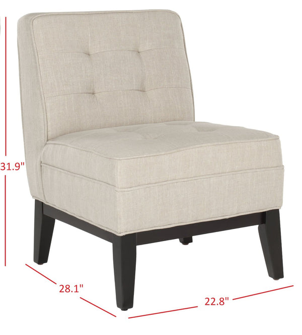 Safavieh Angel Armless Tufted Club Chair - Cozy Linen Blend Upholstery, Compact Design For Small Spaces MCR1000A