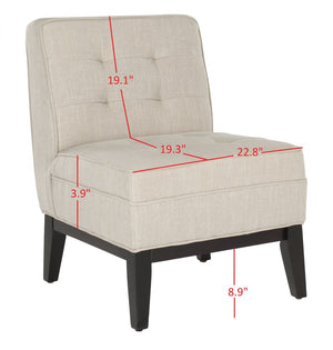 Safavieh Angel Armless Tufted Club Chair - Cozy Linen Blend Upholstery, Compact Design For Small Spaces MCR1000A
