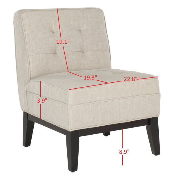 Safavieh Angel Armless Tufted Club Chair - Cozy Linen Blend Upholstery, Compact Design For Small Spaces MCR1000A
