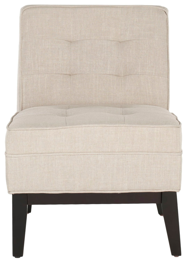 Safavieh Angel Armless Tufted Club Chair - Cozy Linen Blend Upholstery, Compact Design For Small Spaces MCR1000A