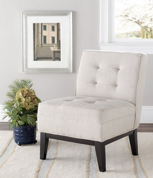 Safavieh Angel Armless Tufted Club Chair - Cozy Linen Blend Upholstery, Compact Design For Small Spaces MCR1000A