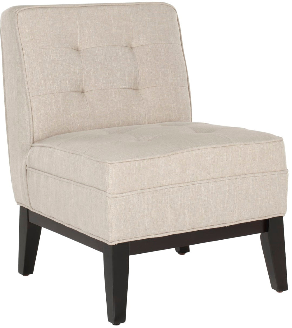 Safavieh Angel Armless Tufted Club Chair - Cozy Linen Blend Upholstery, Compact Design For Small Spaces MCR1000A