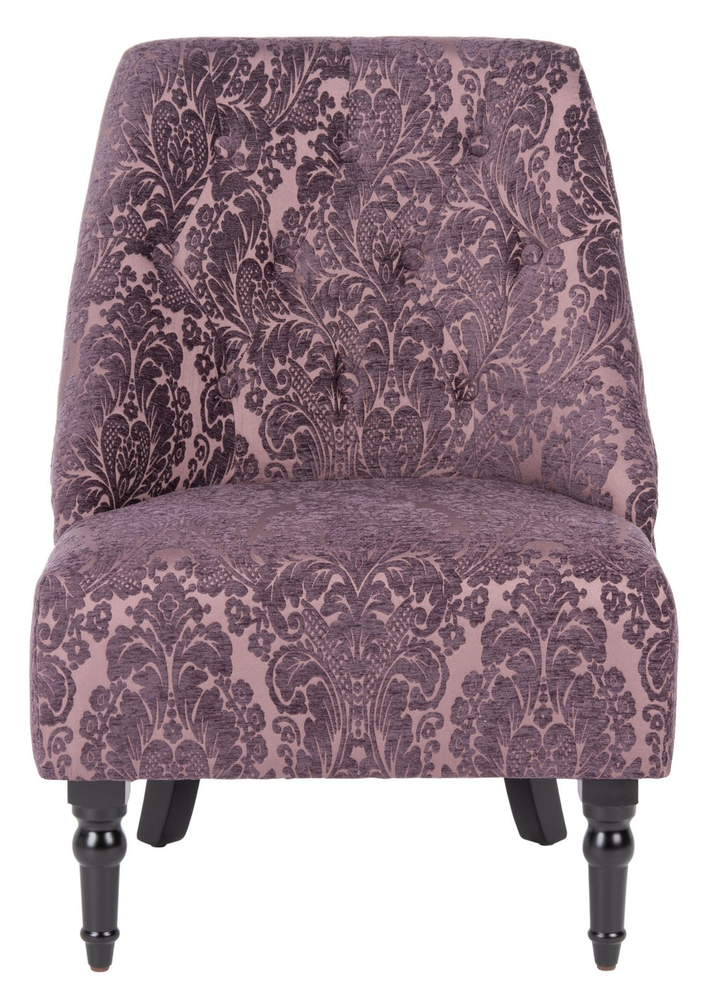 Safavieh Amondi Tufted Armless Club Chair - Elegant Purple/Peach Upholstery, Timeless Design For Small Spaces MCR1001A