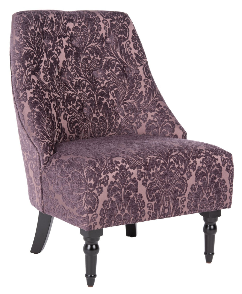 Safavieh Amondi Tufted Armless Club Chair - Elegant Purple/Peach Upholstery, Timeless Design For Small Spaces MCR1001A