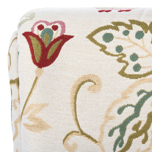 Safavieh Hazina Club Chair – Elegant Cotton-Linen Accent Chair With Classic Roll-Arm Design For Any Space Red / White MCR1002A