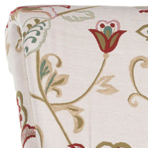 Safavieh Hazina Club Chair – Elegant Cotton-Linen Accent Chair With Classic Roll-Arm Design For Any Space Red / White MCR1002A