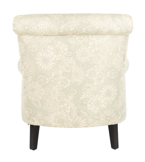 Safavieh Hazina Club Chair – Elegant Cotton-Linen Accent Chair With Classic Roll-Arm Design For Any Space Espresso MCR1002B