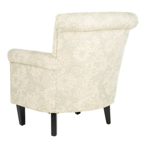 Safavieh Hazina Club Chair – Elegant Cotton-Linen Accent Chair With Classic Roll-Arm Design For Any Space Espresso MCR1002B