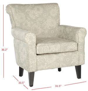 Safavieh Hazina Club Chair – Elegant Cotton-Linen Accent Chair With Classic Roll-Arm Design For Any Space Espresso MCR1002B