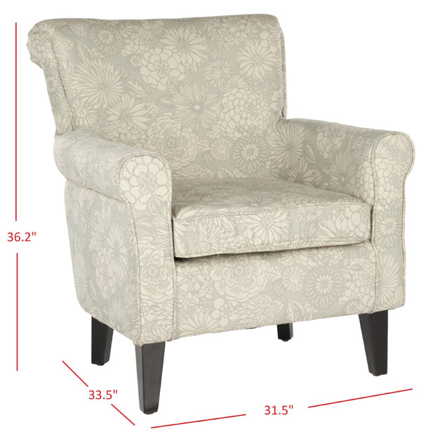 Safavieh Hazina Club Chair – Elegant Cotton-Linen Accent Chair With Classic Roll-Arm Design For Any Space Espresso MCR1002B