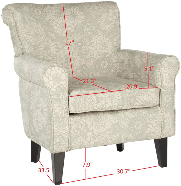 Safavieh Hazina Club Chair – Elegant Cotton-Linen Accent Chair With Classic Roll-Arm Design For Any Space Espresso MCR1002B