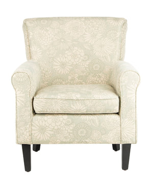 Safavieh Hazina Club Chair – Elegant Cotton-Linen Accent Chair With Classic Roll-Arm Design For Any Space Espresso MCR1002B
