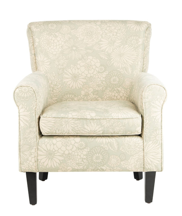 Safavieh Hazina Club Chair – Elegant Cotton-Linen Accent Chair With Classic Roll-Arm Design For Any Space Espresso MCR1002B