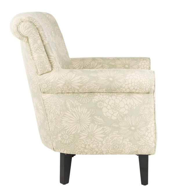 Safavieh Hazina Club Chair – Elegant Cotton-Linen Accent Chair With Classic Roll-Arm Design For Any Space Espresso MCR1002B