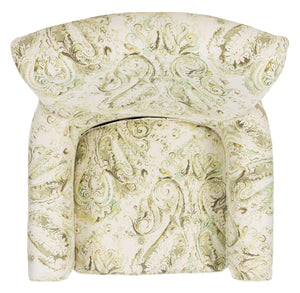 Safavieh Hazina Club Chair - Luxurious Paisley Upholstery, Classic Design, Perfect For Living Spaces & More Green MCR1002C