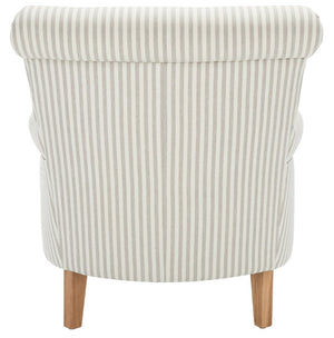 Safavieh Hazina Club Chair - Luxurious Paisley Upholstery, Classic Design, Perfect For Living Spaces & More Beige Stripe MCR1002E