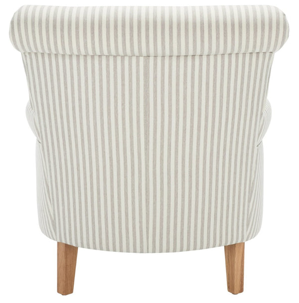 Safavieh Hazina Club Chair - Luxurious Paisley Upholstery, Classic Design, Perfect For Living Spaces & More Beige Stripe MCR1002E