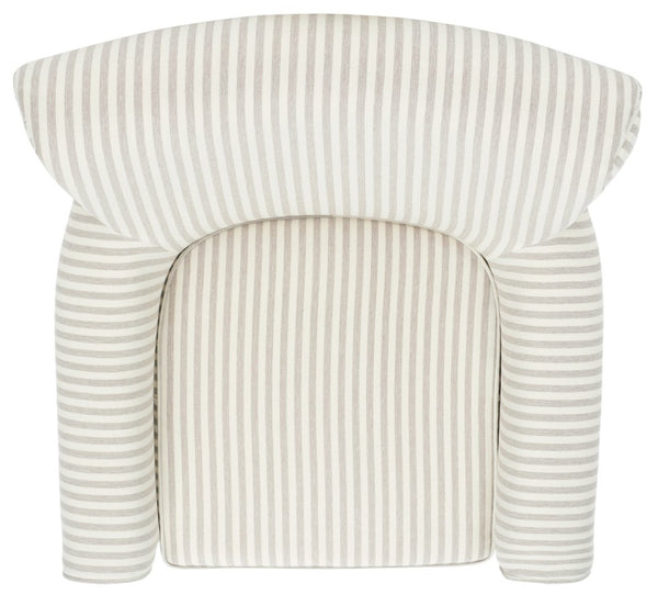 Safavieh Hazina Club Chair - Luxurious Paisley Upholstery, Classic Design, Perfect For Living Spaces & More Beige Stripe MCR1002E