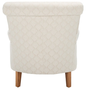 Safavieh Hazina Club Chair - Luxurious Paisley Upholstery, Classic Design, Perfect For Living Spaces & More Beige Flower MCR1002F