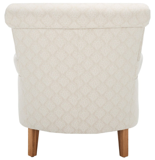 Safavieh Hazina Club Chair - Luxurious Paisley Upholstery, Classic Design, Perfect For Living Spaces & More Beige Flower MCR1002F