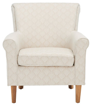 Safavieh Hazina Club Chair - Luxurious Paisley Upholstery, Classic Design, Perfect For Living Spaces & More Beige Flower MCR1002F