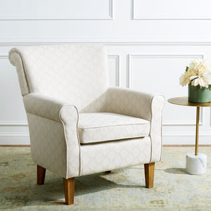 Safavieh Hazina Club Chair - Luxurious Paisley Upholstery, Classic Design, Perfect For Living Spaces & More Beige Flower MCR1002F