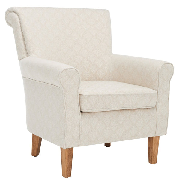 Safavieh Hazina Club Chair - Luxurious Paisley Upholstery, Classic Design, Perfect For Living Spaces & More Beige Flower MCR1002F