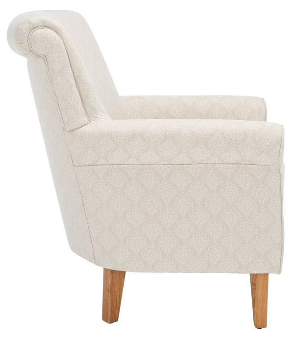 Safavieh Hazina Club Chair - Luxurious Paisley Upholstery, Classic Design, Perfect For Living Spaces & More Beige Flower MCR1002F