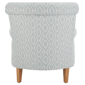 Safavieh Hazina Club Chair - Luxurious Paisley Upholstery, Classic Design, Perfect For Living Spaces & More Light Blue MCR1002G